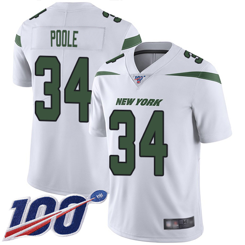 New York Jets Limited White Youth Brian Poole Road Jersey NFL Football #34 100th Season Vapor Untouchable